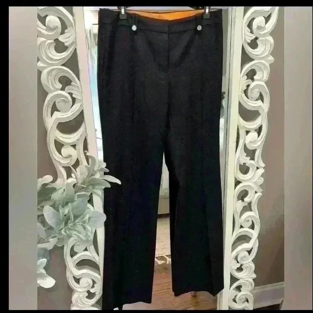 Women’s TORY BURCH Corrina Heather Dark Gray 100%
Wool Trousers- Size 6